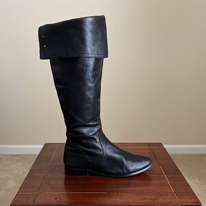 Pelle Moda - Over-the-Knee or Fold Down Boots in Black Leather - 8.5